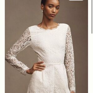 BHLDN Bow Back Lace Romper